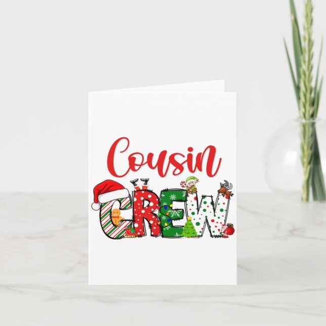 Cousin Crew Christmas Family Pajama Front And Back Card (Front)
