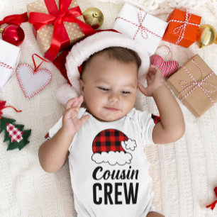 Cousin Crew Christmas Holiday Buffalo Plaid Baby Bodysuit