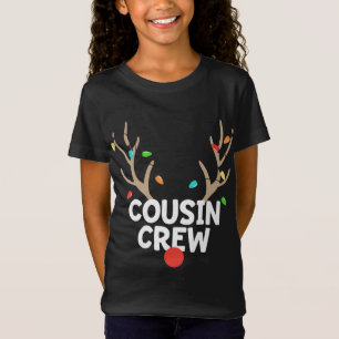 Cousin Crew Christmas Pajama Reindeer Lights Match T-Shirt