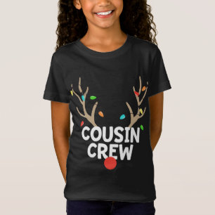 Cousin Crew Christmas Pajama Reindeer Lights Match T-Shirt