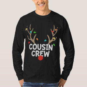 Cousin Crew Christmas Pajama Reindeer Lights Match T-Shirt