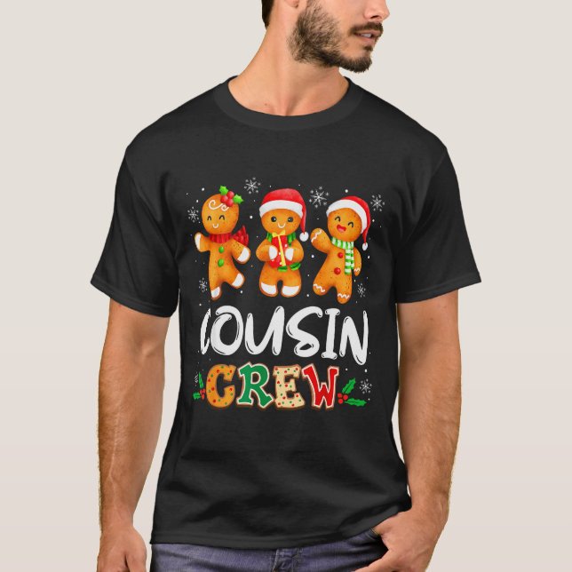 Cousin Crew Christmas Pajama Shirt Gingerbread Man (Front)