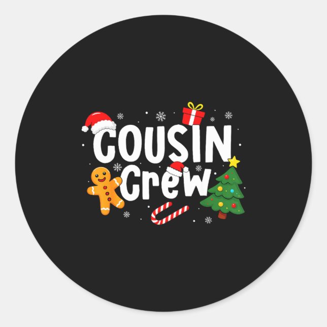 Cousin Crew Christmas Pajamas For Men Kids Women G Classic Round Sticker (Front)