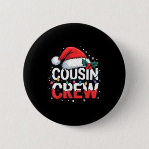 Cousin Crew Christmas Reindeer Antlers Hat Lights 6 Cm Round Badge