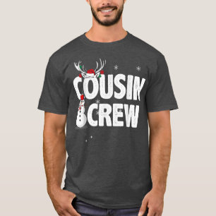 Cousin Crew Christmas Reindeer Santa Hat Matching T-Shirt