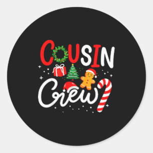 Cousin Crew Christmas Xmas Family Matching Pajamas Classic Round Sticker