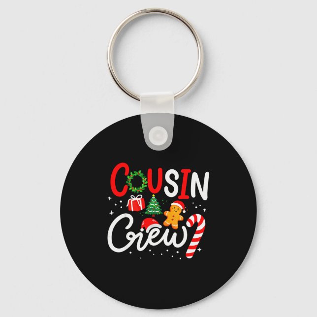 Cousin Crew Christmas Xmas Family Matching Pajamas Key Ring (Front)