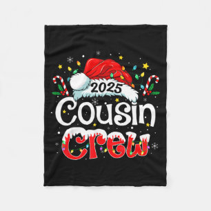 Cousin Crew Christmas Xmas Lights Family Matching  Fleece Blanket