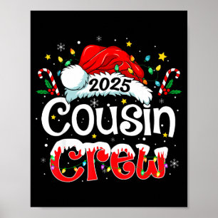 Cousin Crew Christmas Xmas Lights Family Matching  Poster