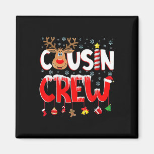 Cousin Crew Christmas Xmas Rudolph Ornaments Famil Magnet