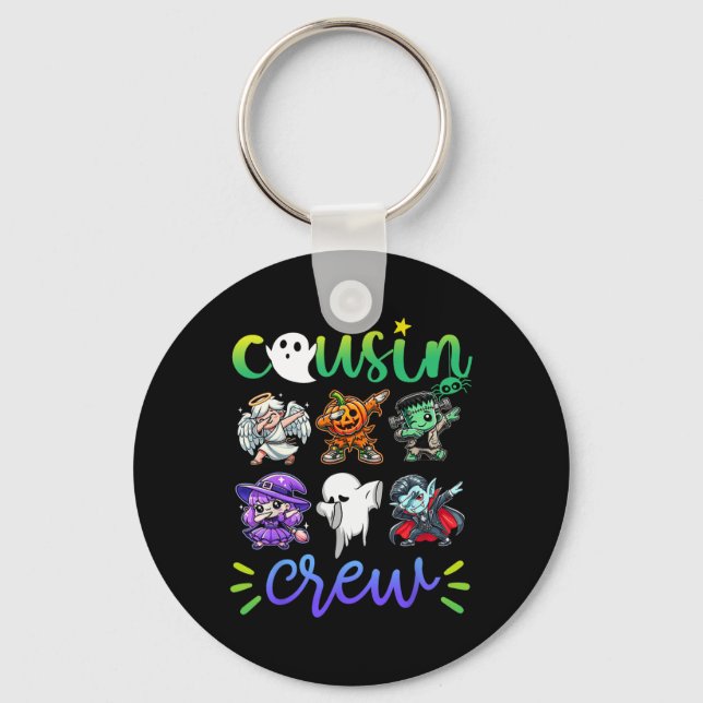 Cousin Crew Dabbing Halloween Boys Skeleton Zombie Key Ring (Front)