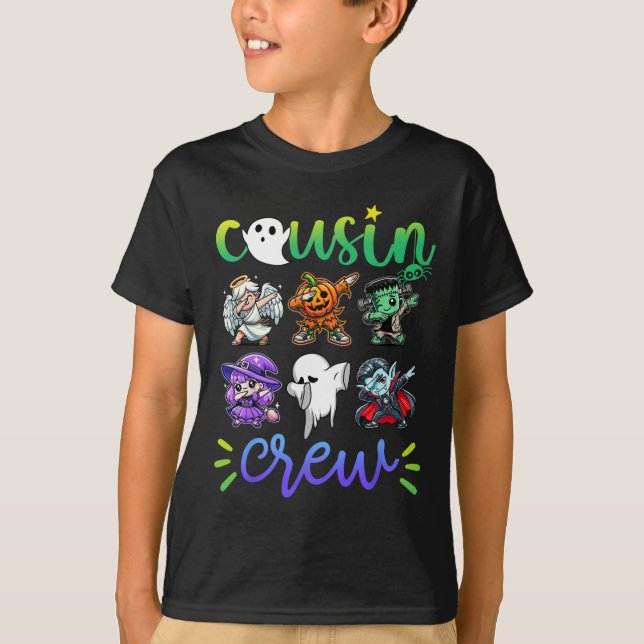 Cousin Crew Dabbing Halloween Boys Skeleton Zombie T-Shirt (Front)