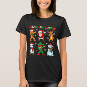 Cousin Crew Dabbing Santa Elf Friends Christmas Fu T-Shirt
