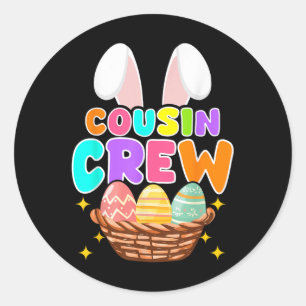 Cousin Crew Easter Family Matching Kids Boys  Classic Round Sticker