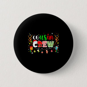 Cousin Crew Family Christmas 2025 Matching Xmas Sq 6 Cm Round Badge