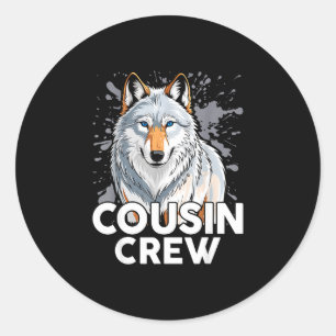 Cousin crew family reunion matching group funny classic round sticker