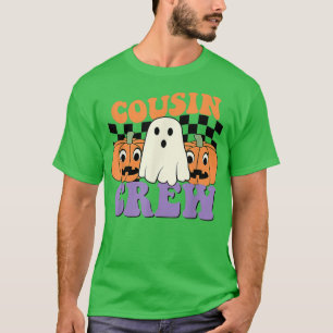 Cousin Crew Halloween Horror Pumpkin Face Monster  T-Shirt