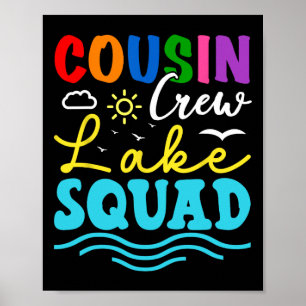 Cousin Crew Lake Squad Family Vacation Summer Fish Poster