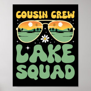 Cousin Crew Lake Squad Sunset Family Camping Summe Poster