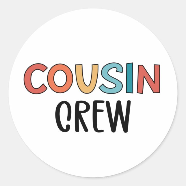 Cousin Crew Matching Cousins Cute Gift Classic Round Sticker (Front)