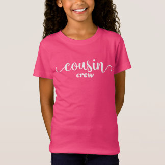 Cousin Crew Minimalist Text White T-Shirt