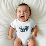 Cousin Crew | Navy Kids Baby Bodysuit<br><div class="desc">Custom printed apparel personalised with "Cousin Crew" graphic or other custom text. Use the design tools to edit the text fonts and colours or add your own photos to create a one of a kind custom t-shirt design. Select from a wide variety of t-shirts, tank tops and sweatshirts for men,...</div>