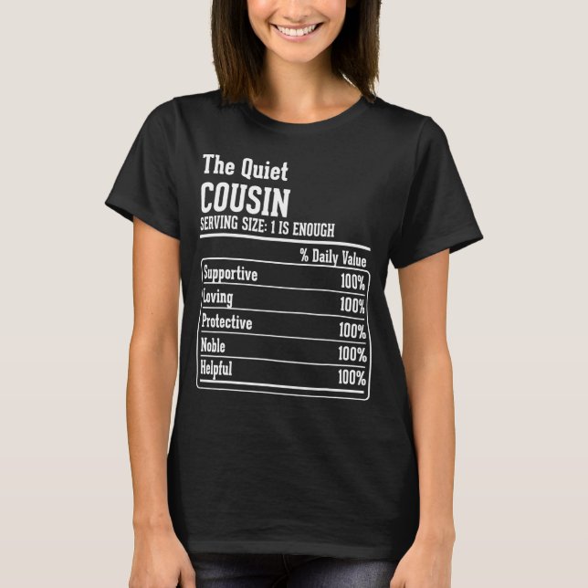 Cousin Crew Nutritional Facts the Quiet Cousin T-Shirt (Front)