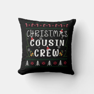 Cousin Crew Pyjamas Christmas Matching Cousin Gift Cushion