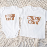 Cousin Crew | Rust Kids Baby T-Shirt<br><div class="desc">Custom printed apparel personalised with "Cousin Crew" graphic or other custom text. Use the design tools to edit the text fonts and colours or add your own photos to create a one of a kind custom t-shirt design. Select from a wide variety of t-shirts, tank tops and sweatshirts for men,...</div>