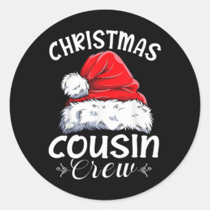 Cousin Crew Santa Family Matching Christmas Pajama Classic Round Sticker
