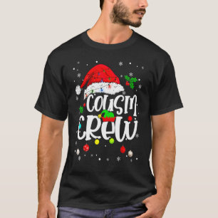 Cousin Crew Santa Family Matching Lights Christmas T-Shirt