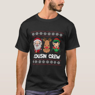 Cousin Crew Santa Reindeer Elf Xmas Funny Christma T-Shirt