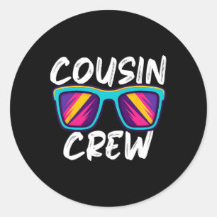Cousin Crew Shirt Adults Kids Matching Cousin Squa Classic Round Sticker