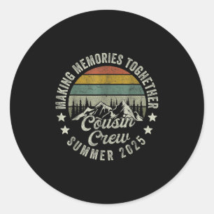 Cousin Crew Shirts, Camping Cousins Summer 2025  Classic Round Sticker