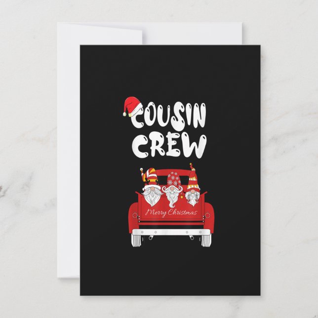 Cousin Crew Team Santa Squad Christmas Red Truck G Invitation (Front)