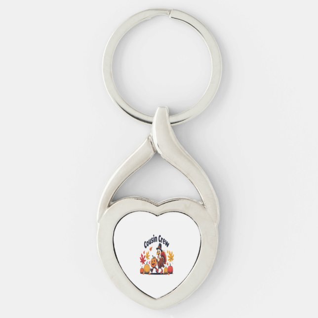 Cousin Crew Thanksgiving Pumpkin Key Ring (Front)