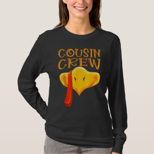 Cousin Crew Turkey Family Thanksgiving Pyjamas Mat T-Shirt
