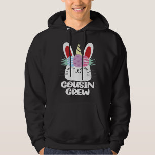 Cousin Crew Unicorn Bunny Easter Egg Hunt Costume  Hoodie