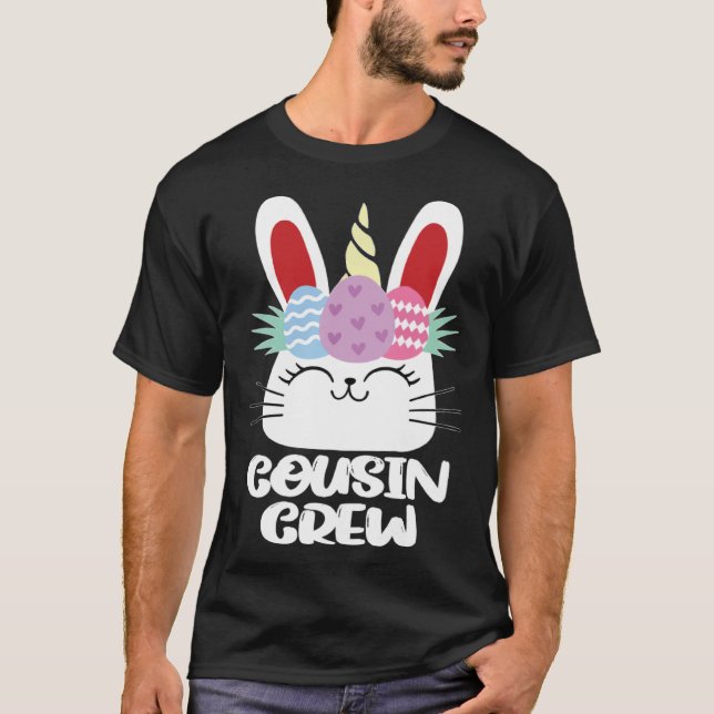 Cousin Crew Unicorn Bunny Easter Egg Hunt Costume  T-Shirt (Front)