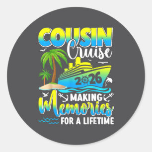 Cousin Cruise 2026 Summer Vacation Beach Family Tr Classic Round Sticker
