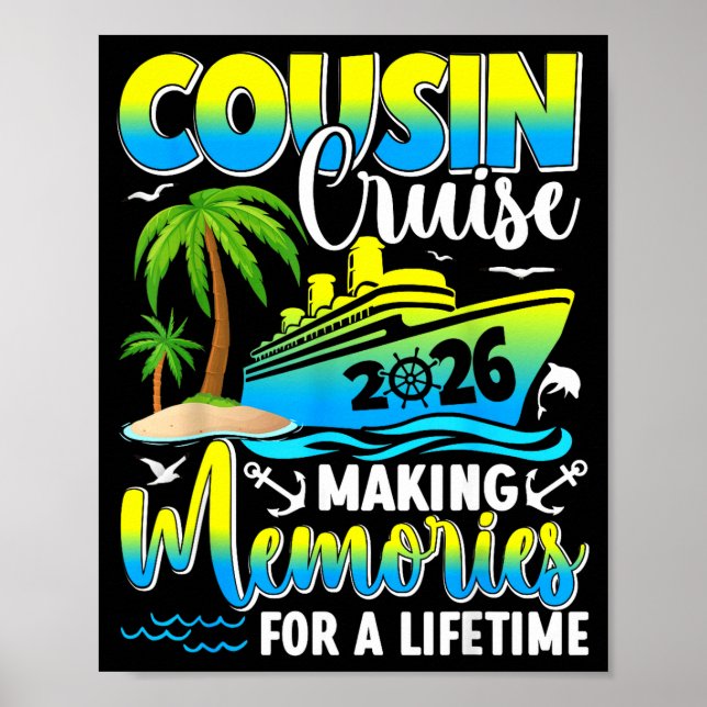 Cousin Cruise 2026 Summer Vacation Beach Family Tr Poster (Front)