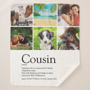 Cousin Definition Photo Collage Fun Modern Sherpa Blanket