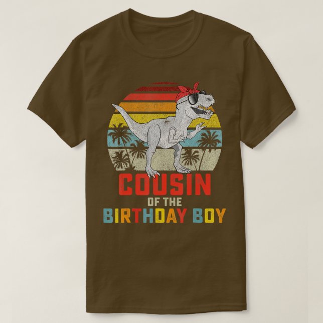 Cousin Dinosaur Girl of the Birthday Boy Matching  T-Shirt (Design Front)