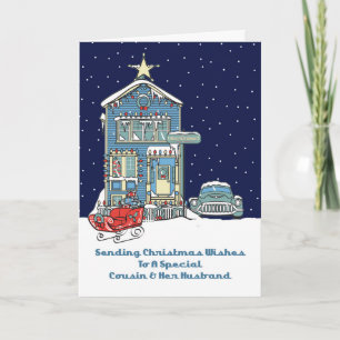 Cousin & Her Husband Sending Christmas Wishes Holiday Card