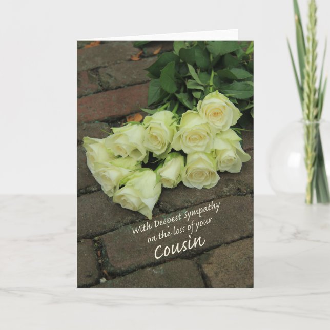 Cousin loss Sympathy rose card (Front)