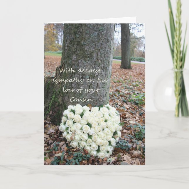 Cousin loss Sympathy rose card (Front)