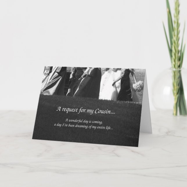 Cousin Matron of Honour Request Invitation Card (Front)