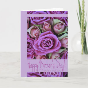 Cousin Mother's Day rose card