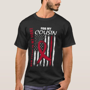 Cousin Multiple Myeloma Awareness American Flag Pr T-Shirt