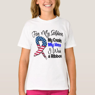 Cousin - My Soldier, My Hero Patriotic Ribbon T-Shirt